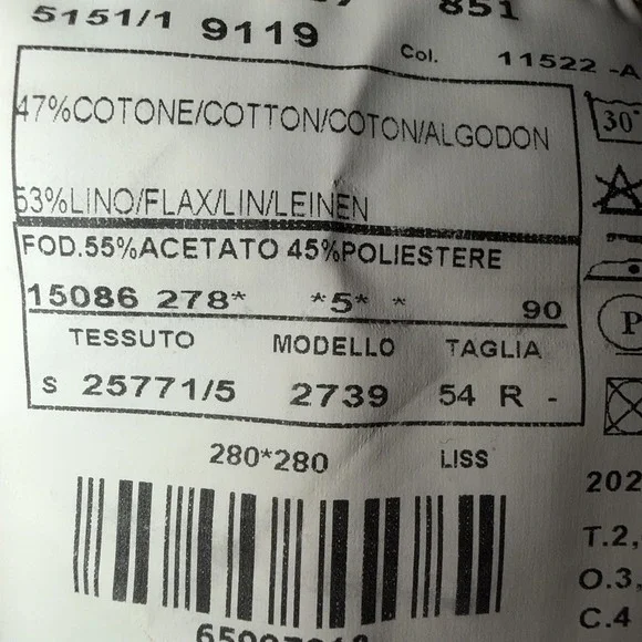 Montedoro Chinolino Lt Brown Linen Cotton Blazer Men's 44R Unstructured 3 Button - Picture 8 of 10